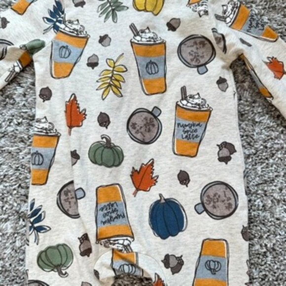 Mud Pie Size 3-6 Months Footie Pajama Pumpkin Spice Fall Cozy Adorable Pumpkin - Picture 8 of 9